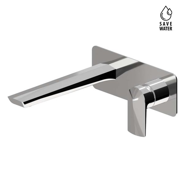 Single lever wall mixer group without pop-up waste set. Single cover plate.