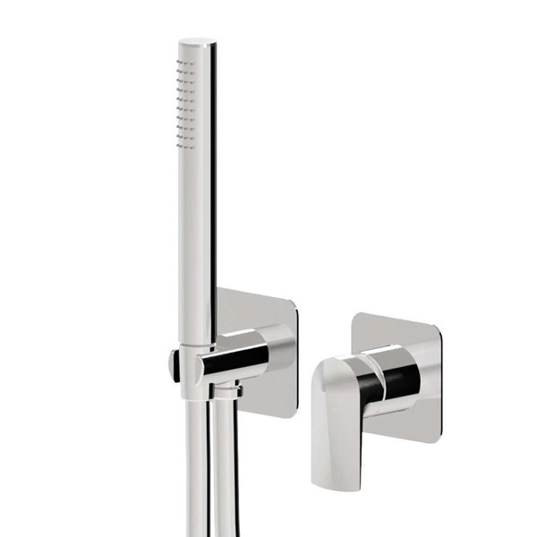 Complete concealed shower group with shower set and mixer