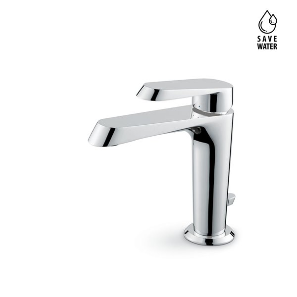 Single lever basin mixer with 1"1/4 pop-up waste set.