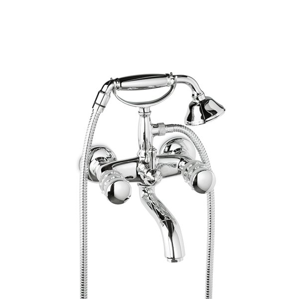 Gruppo esterno vasca deviatore automatico vasca/doccia, flessibile LL. 150 cm. e doccetta.