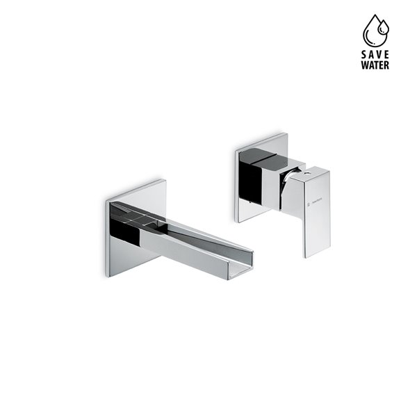Esternal part basin group consisting of: single-lever wall mixer without pop-up waste set.