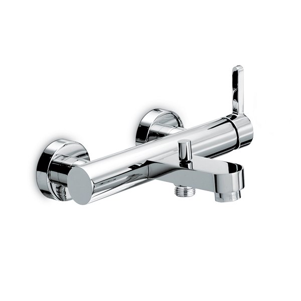 Single-lever exposed bath mixer with automatic diverter