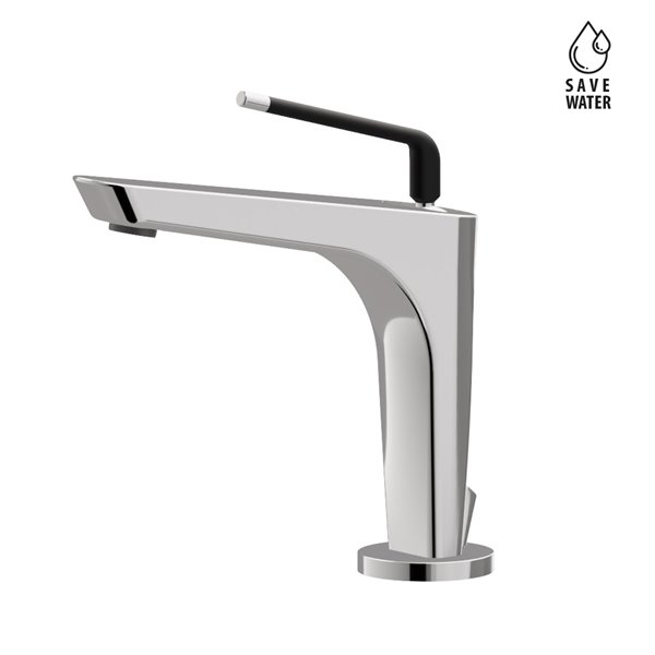 Single-lever basin mixer with 1”1/4 pop-up waste set.