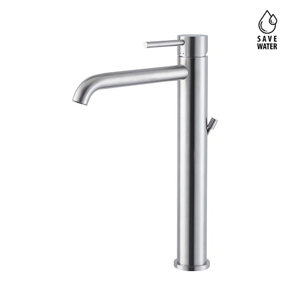 Single lever mixer, high version for above counter basin, with 1”1/4 pop up waste set