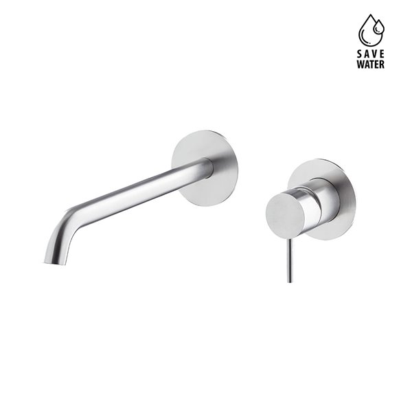Single lever wall mixer group, without pop-up waste set.