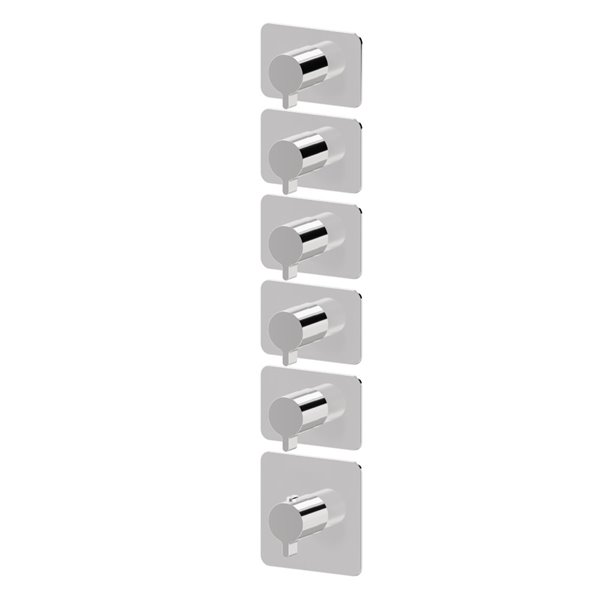 5 ways out concealed thermostatic multifunction selectors. 3/4” connections
