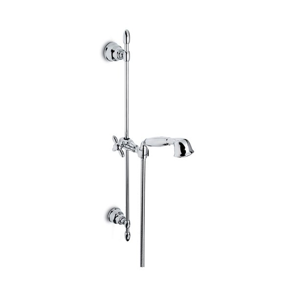 Complete shower set with hand shower, 150-cm. Flexible, without wall union.
